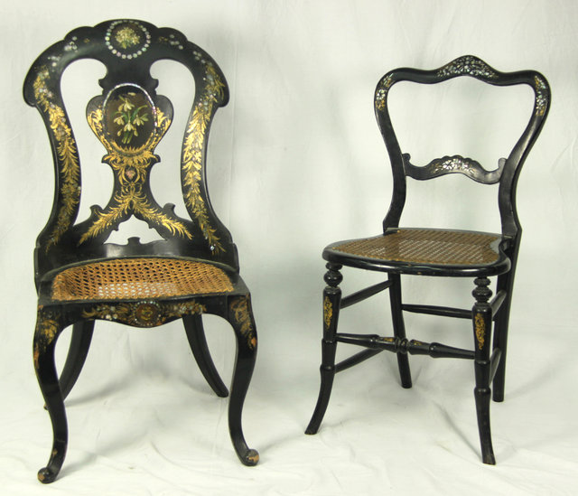 A Victorian papier mach? chair