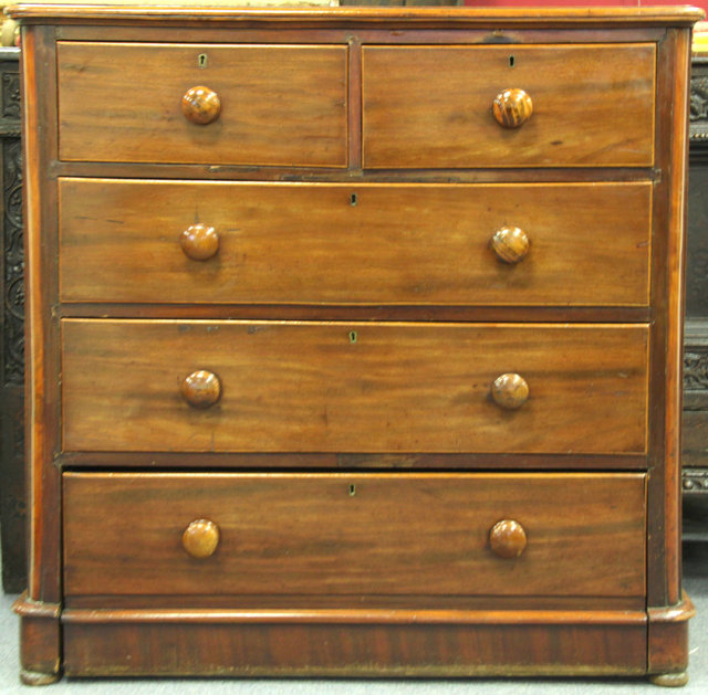 A Victorian mahogany chest of two