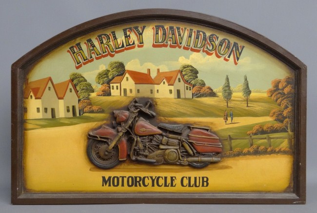 Contemporary painted Harley Davidson