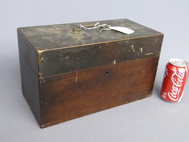 19th c. document box with key.