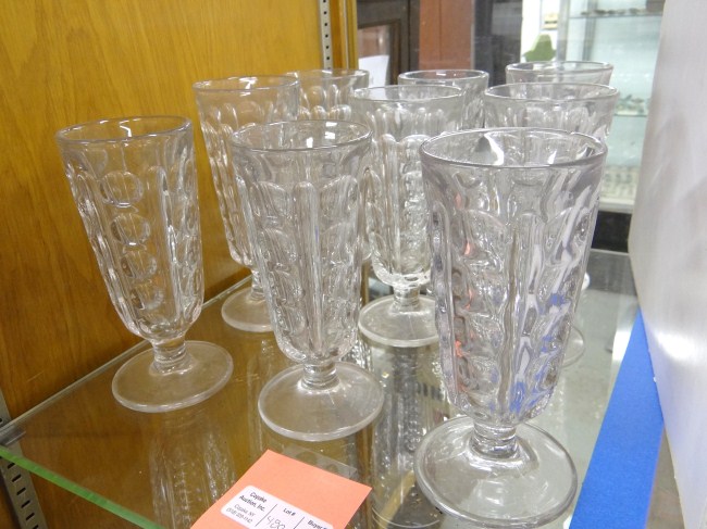 Set of (9) early 8 flint glass tumblers.