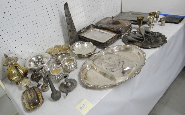 Lot over 30 pcs misc silverplate 167e34
