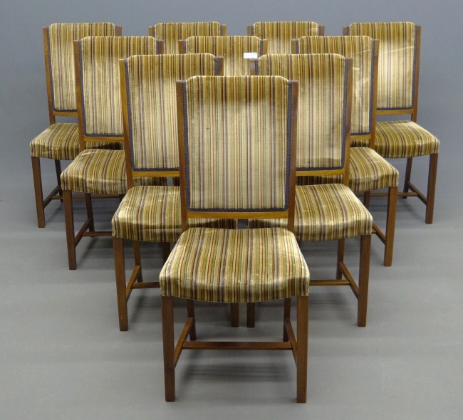 Set of (10) upholstered Mid Century