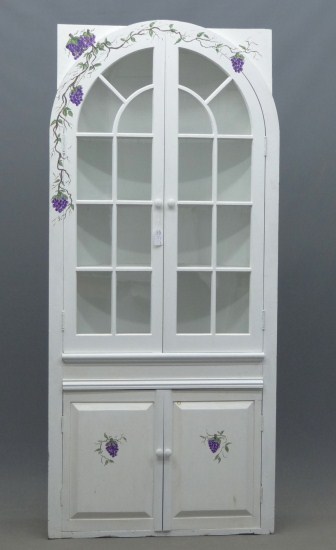 Contemporary painted corner cupboard.