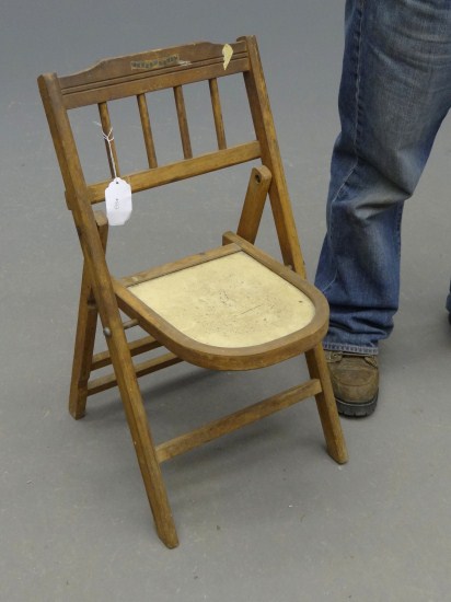 Early folding child' s chair.