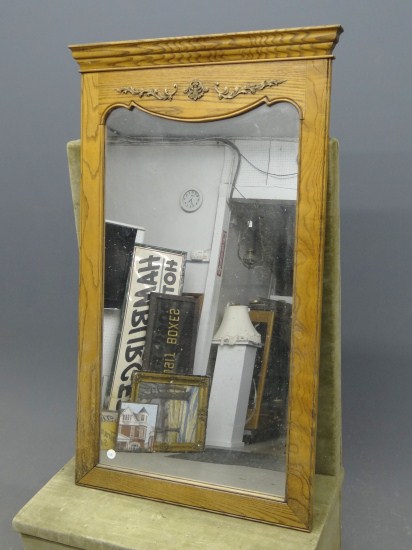 Oak mirror. 27'' x 48''.