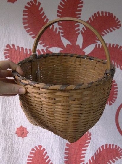 19th c. basket with handle. 11 Diameter