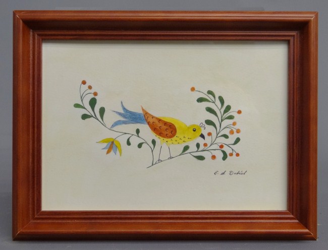 Watercolor bird on branch by noted 167ec4