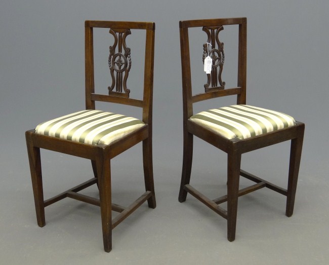 Pair 19th c. Continental chairs.