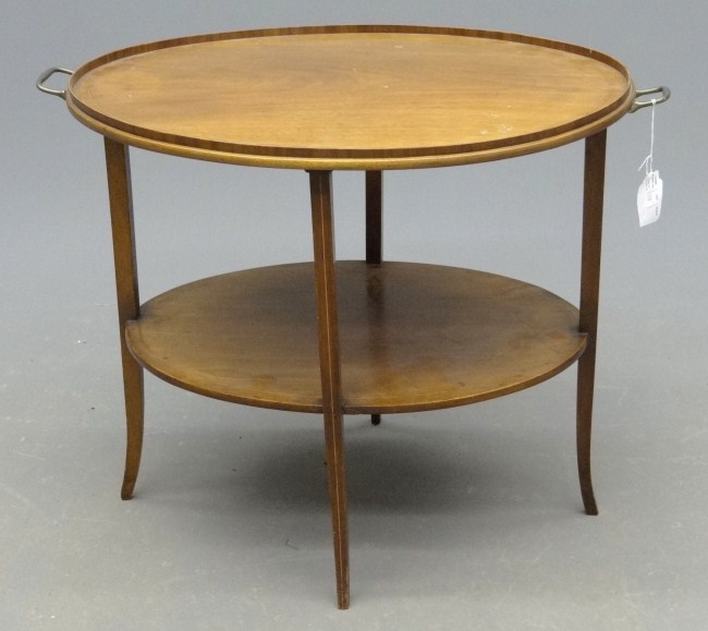 Inlaid mahogany tray table. Top