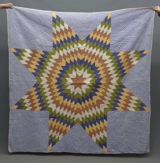 19th c. lone star quilt. 76 Square.