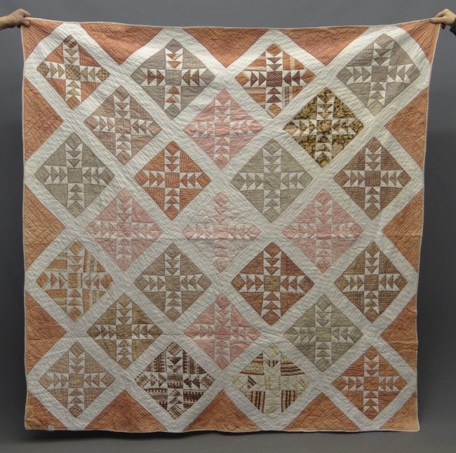 19th c. flying geese quilt. 78''