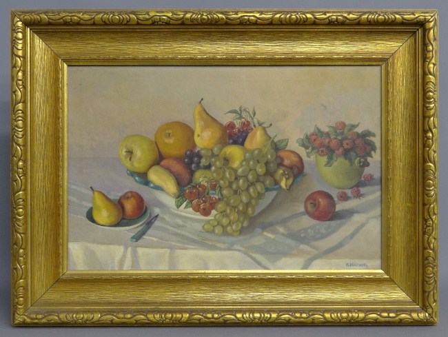 Painting still life with fruit signed