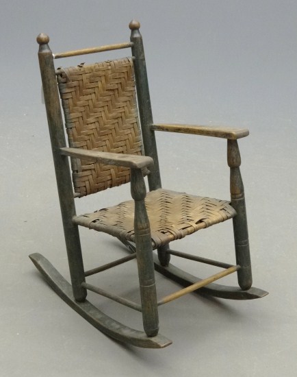 19th c. splint seat child's rocker.