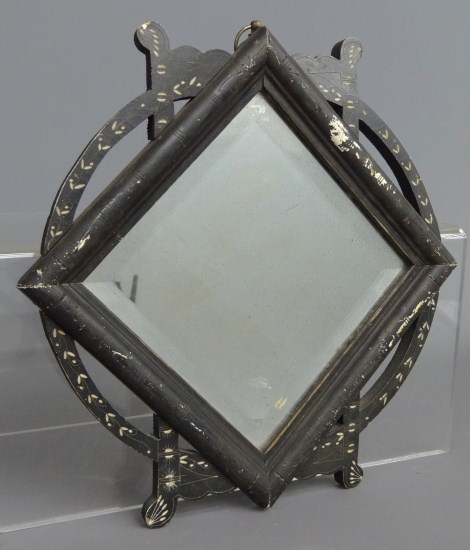 19th c. ebonized Victorian mirror.