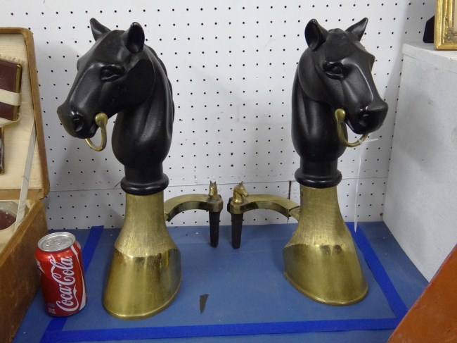 Pair iron and brass horse head 167f82