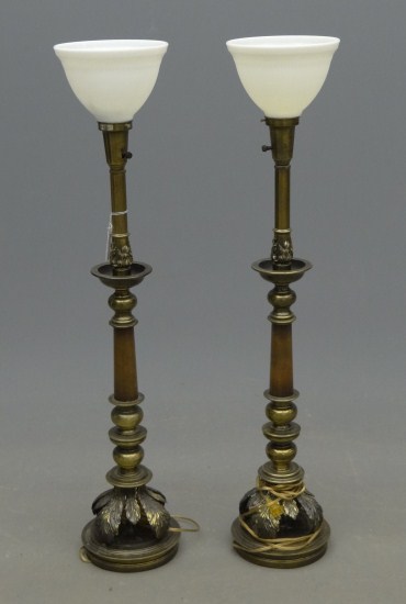 Pair Stiffel-Hollywood Regency lamps.