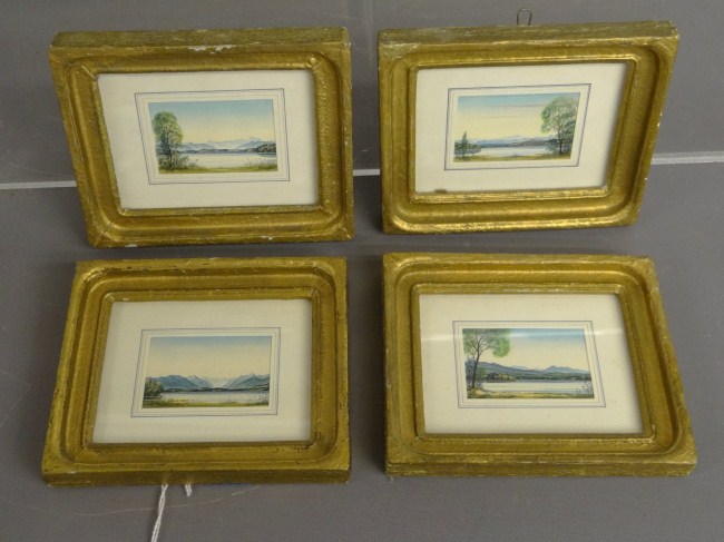 Set of 4 miniature watercolor landscapes 167fa8