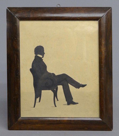 19th c silhouette of a seated 167fd0