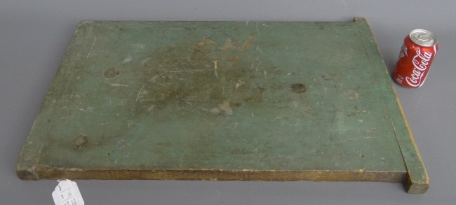 19th c. breadboard in green paint.
