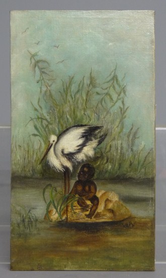 19th c oil on canvas African American 167ff0