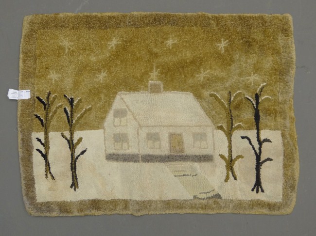Early hooked rug house.