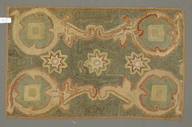 Early geometric hooked rug  167ffd