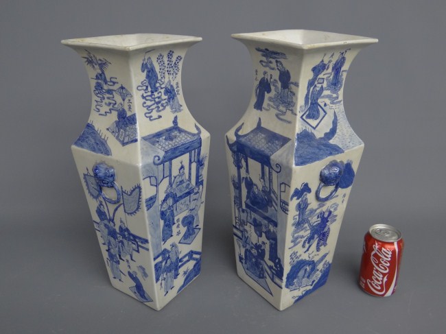 Pair Asian porcelain 18 vases.