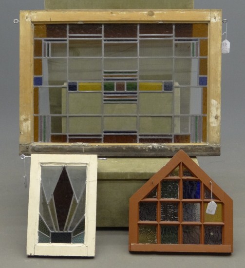 Lot 3 various stained glass windows.