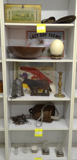 Misc lot including cow bell ostrich 16807b
