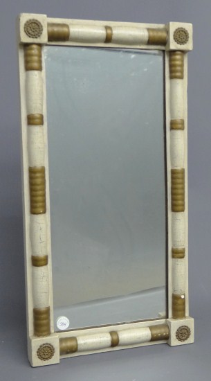 19th c Federal mirror in white 16809c