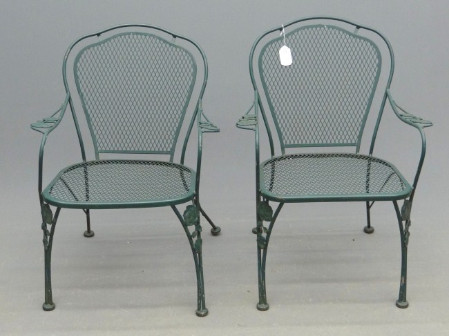 Pair garden chairs.