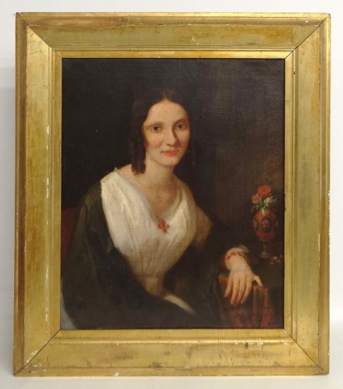 19th c oil on canvas portrait 1680b8