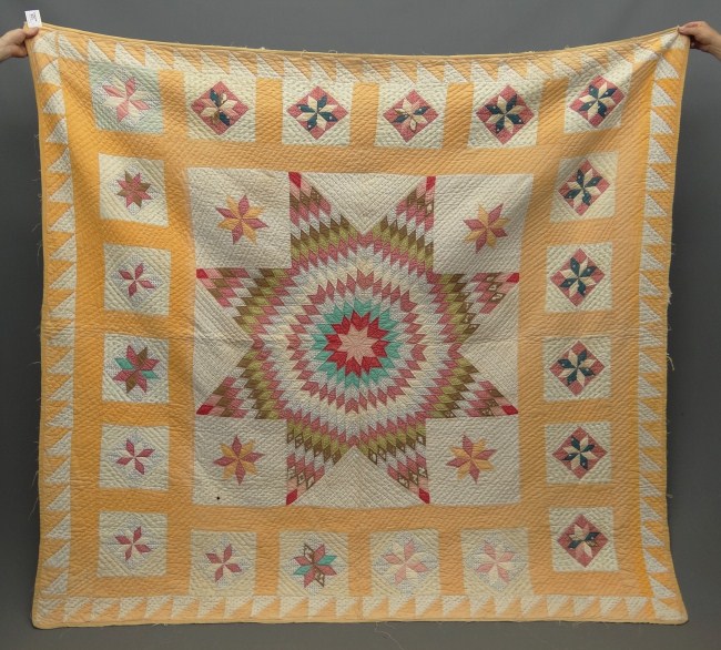 19th c. star quilt. Made by Christine