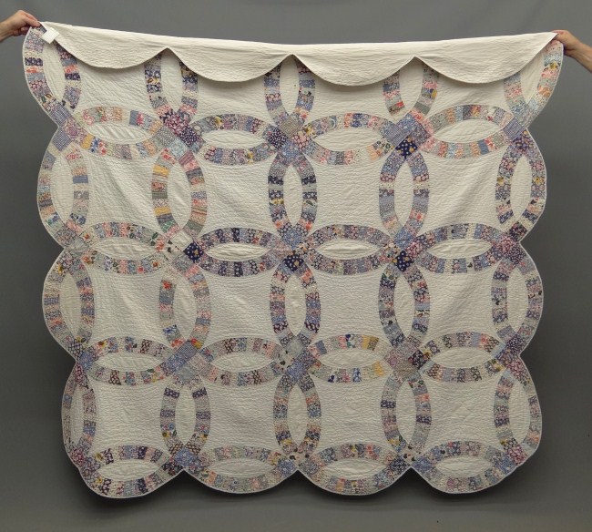 C. 1930's Wedding Ring quilt. 80