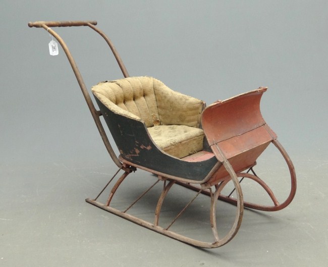 19th c child s painted sleigh  1681bd