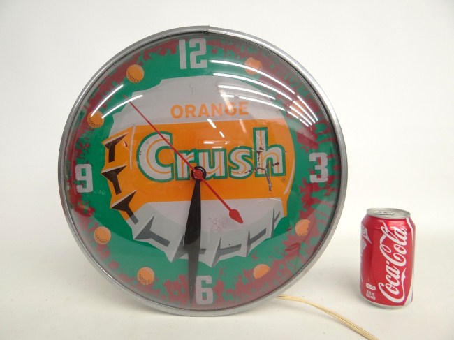 Vintage Orange Crush clock. 15''