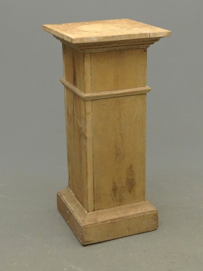 Scrubbed pine pedestal 35 Ht  1681c9