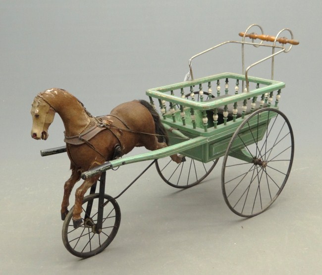 19th c. horse and cart riding toy in