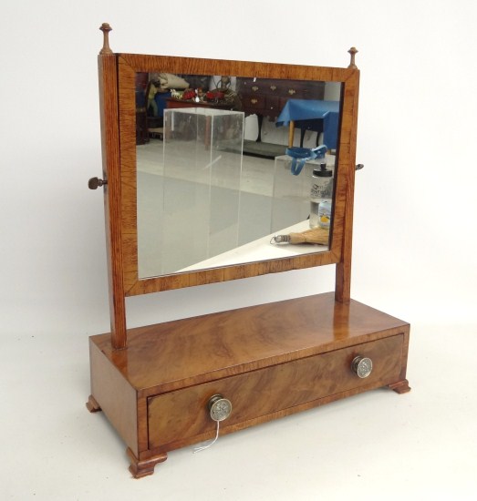 19th c shaving mirror base signed 1681de