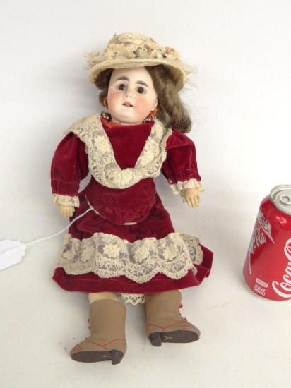 19th c. porcelain doll. 15 Ht. marked