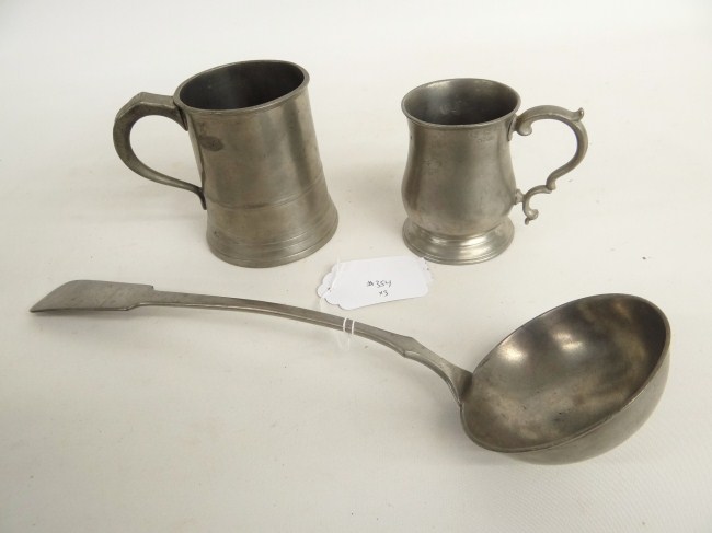 Lot three pcs early pewter including 168204