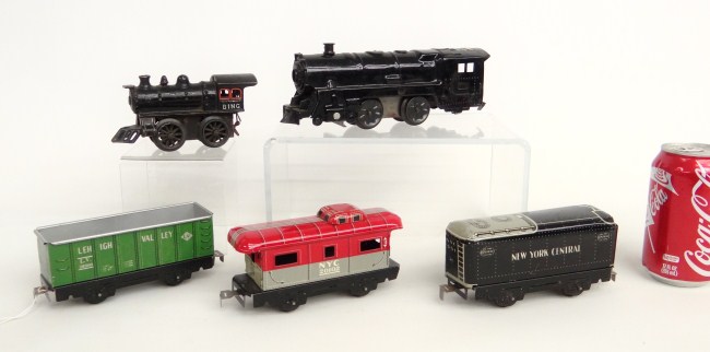 Toy train lot including Marx pressed