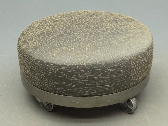 Designer ottoman on custom rolling