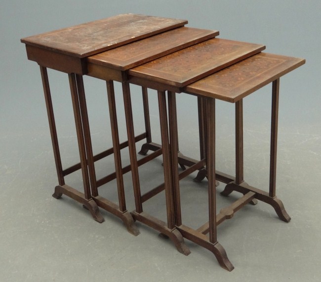 Set of four inlaid nesting tables  16826a