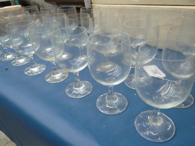 Set of 24 wine glasses.