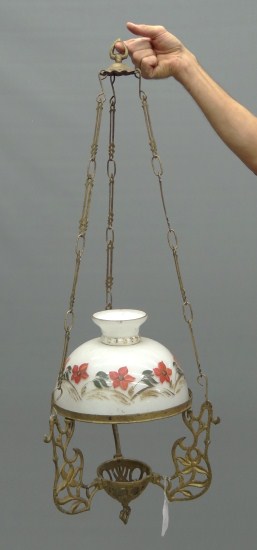 Victorian hanging lamp with shade