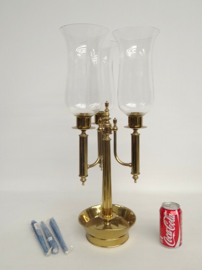 Decorative brass candle lamp with