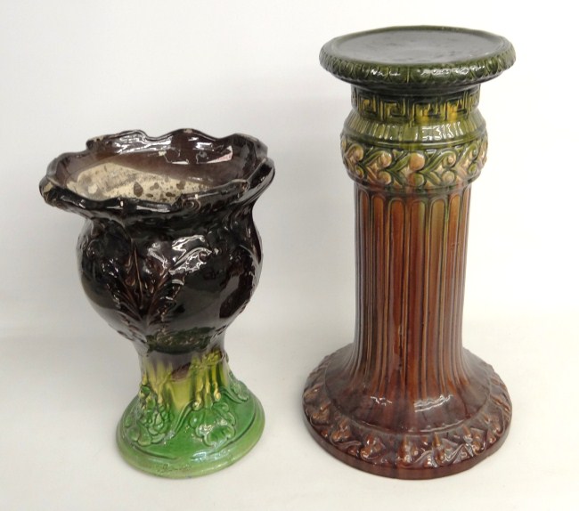 Eary associated jardiniere and pedestal.