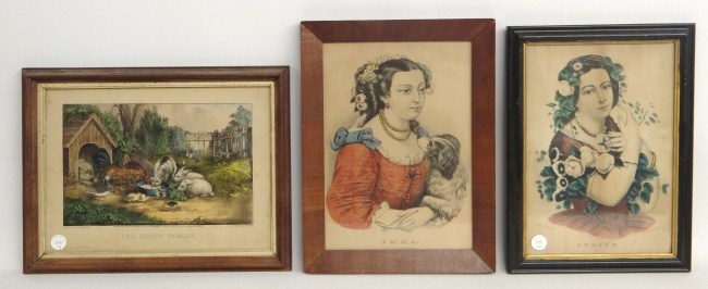 Lot three early Currier And Ives 1682bd
